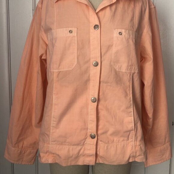 Fresh Produce Peach Button Front Cotton Top Blouse Womens Small - Picture 8 of 8